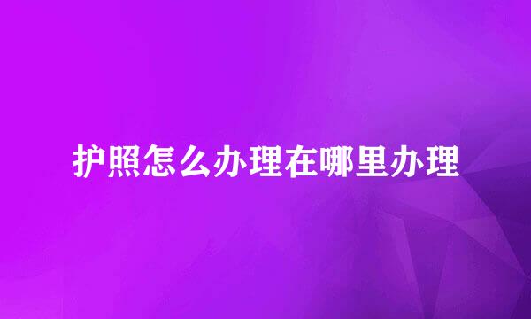 护照怎么办理在哪里办理