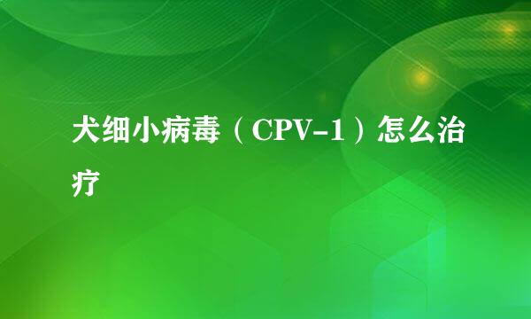 犬细小病毒（CPV-1）怎么治疗