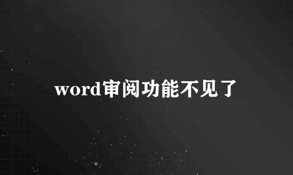 word审阅功能不见了