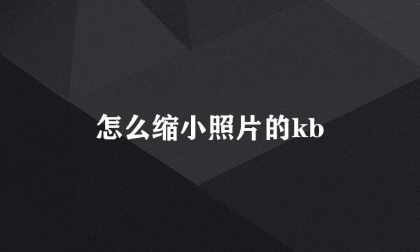 怎么缩小照片的kb