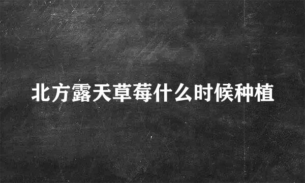 北方露天草莓什么时候种植