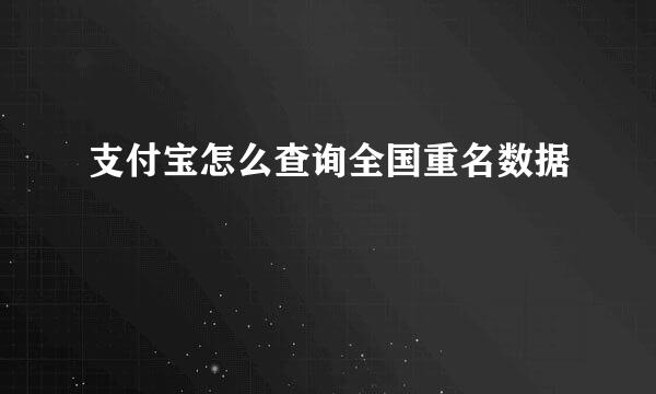 支付宝怎么查询全国重名数据