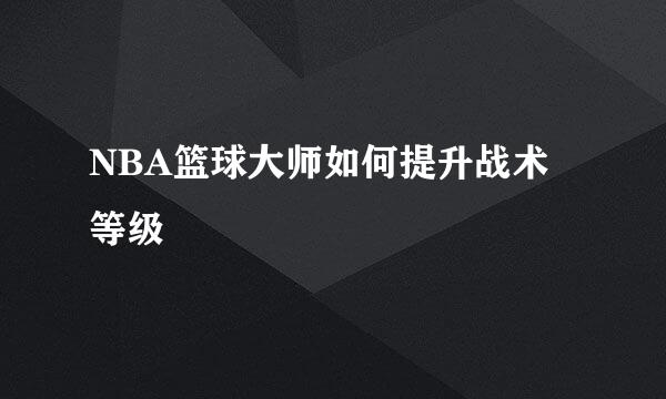 NBA篮球大师如何提升战术等级