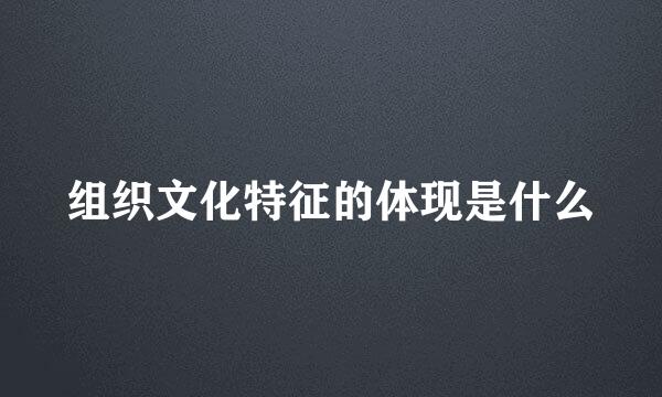组织文化特征的体现是什么