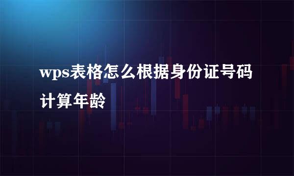 wps表格怎么根据身份证号码计算年龄