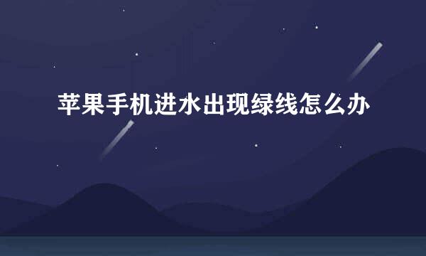 苹果手机进水出现绿线怎么办