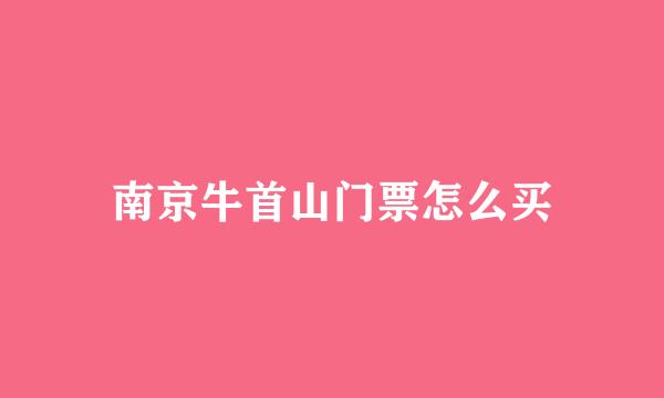 南京牛首山门票怎么买