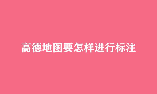 高德地图要怎样进行标注