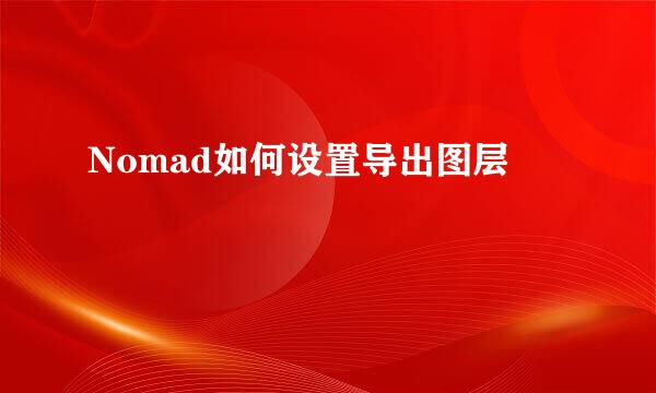 Nomad如何设置导出图层