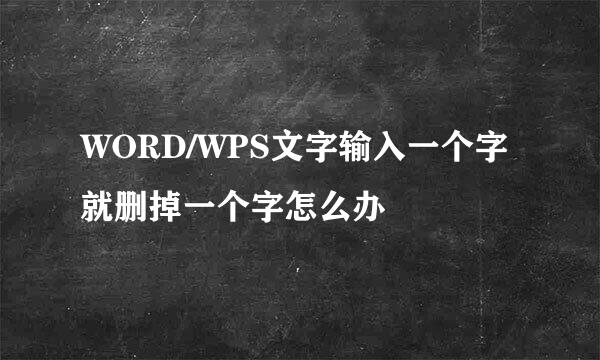 WORD/WPS文字输入一个字就删掉一个字怎么办
