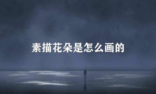 素描花朵是怎么画的