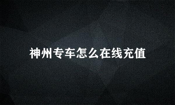 神州专车怎么在线充值