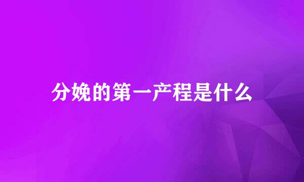分娩的第一产程是什么