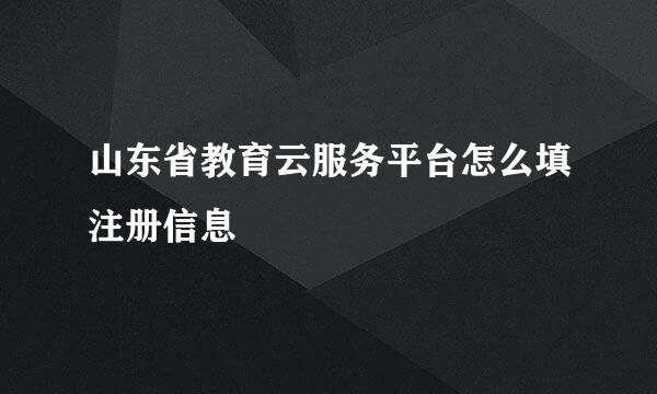 山东省教育云服务平台怎么填注册信息