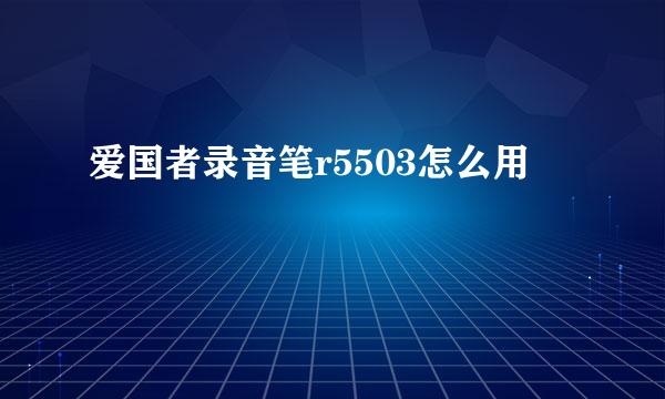 爱国者录音笔r5503怎么用