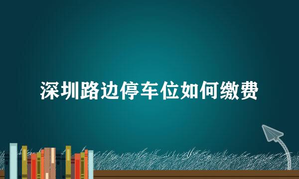 深圳路边停车位如何缴费