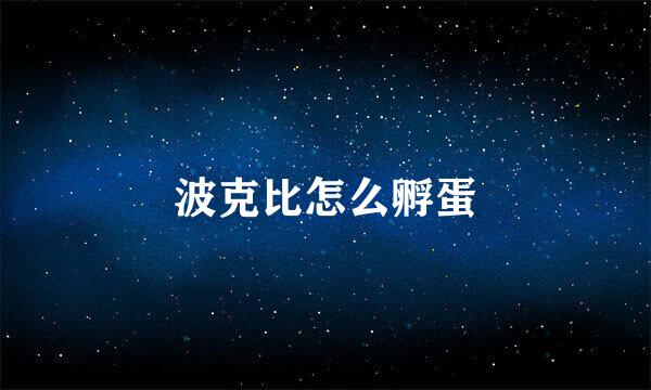 波克比怎么孵蛋