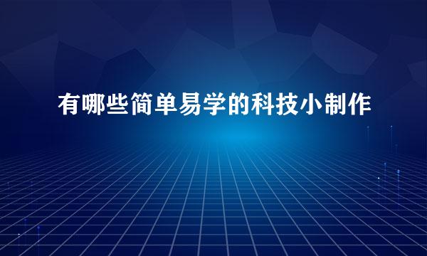 有哪些简单易学的科技小制作