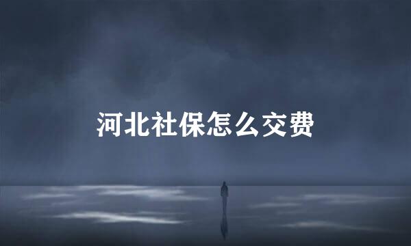 河北社保怎么交费