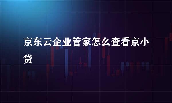 京东云企业管家怎么查看京小贷