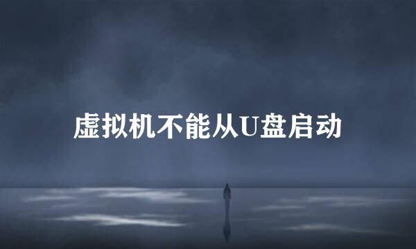 虚拟机不能从U盘启动