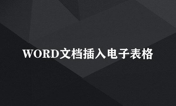 WORD文档插入电子表格