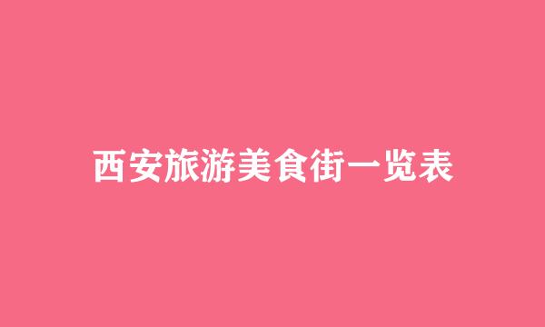 西安旅游美食街一览表