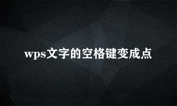 wps文字的空格键变成点