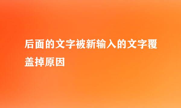 后面的文字被新输入的文字覆盖掉原因