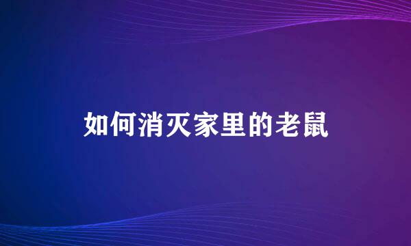如何消灭家里的老鼠