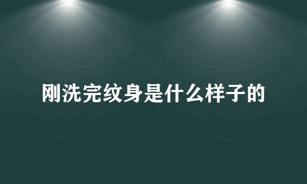 刚洗完纹身是什么样子的