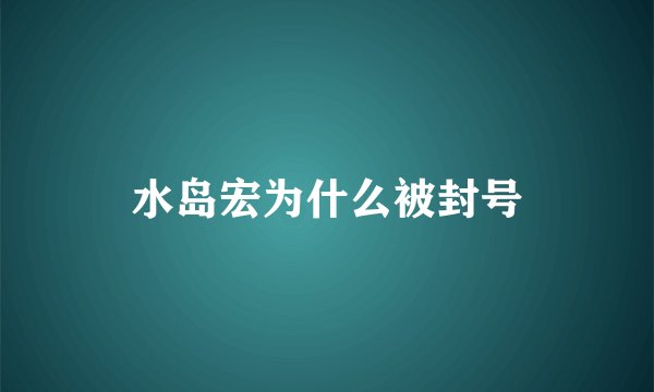 水岛宏为什么被封号