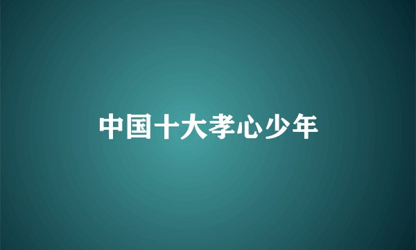 中国十大孝心少年