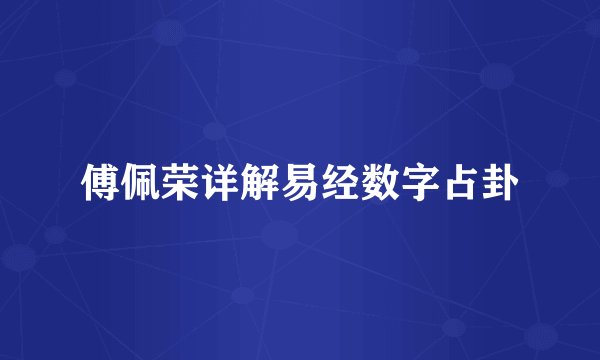 傅佩荣详解易经数字占卦