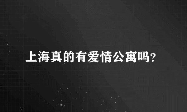 上海真的有爱情公寓吗？