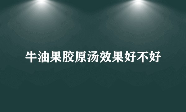 牛油果胶原汤效果好不好