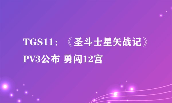 TGS11：《圣斗士星矢战记》PV3公布 勇闯12宫