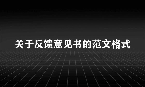 关于反馈意见书的范文格式