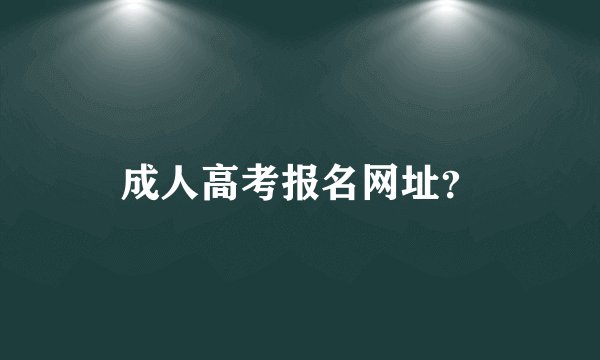 成人高考报名网址？