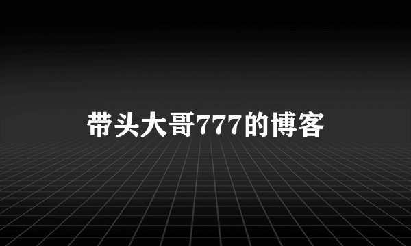 带头大哥777的博客