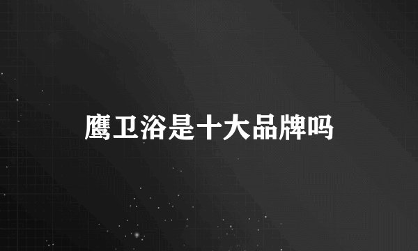鹰卫浴是十大品牌吗