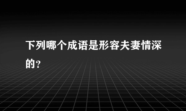 下列哪个成语是形容夫妻情深的？
