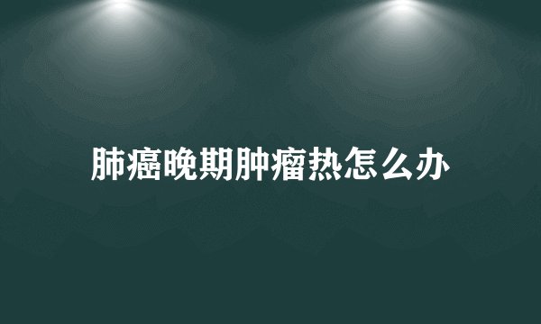 肺癌晚期肿瘤热怎么办