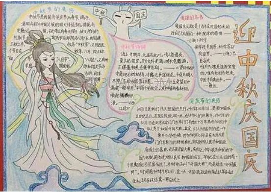 庆中秋迎国庆手抄报好看简单 一等奖