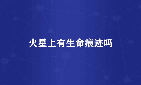 火星上有生命痕迹吗