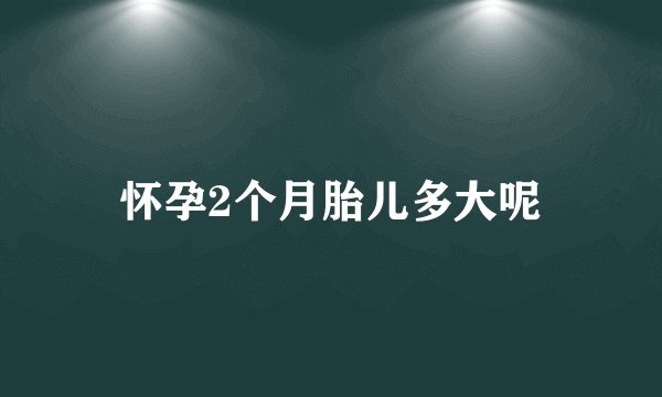 怀孕2个月胎儿多大呢