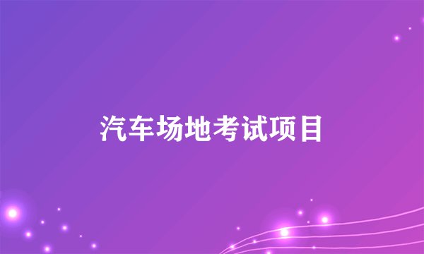 汽车场地考试项目
