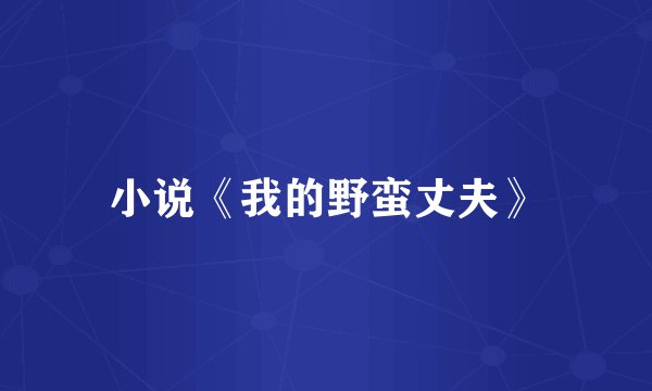 小说《我的野蛮丈夫》