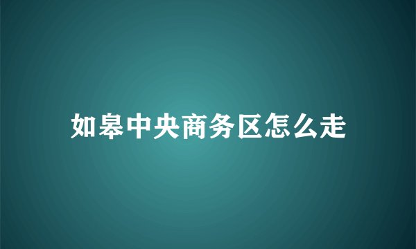 如皋中央商务区怎么走