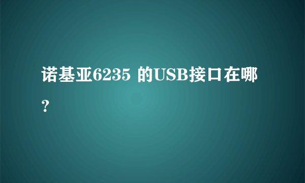 诺基亚6235 的USB接口在哪？